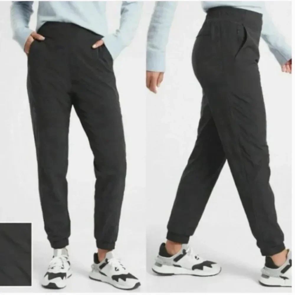 Athleta Brooklyn Camo Lined Jogger Black Textured 6